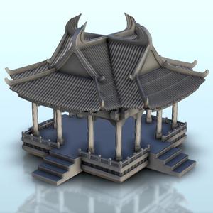 Asian belvedere with columns 5 - Asia Terrain Clash of Katanas Tabletop RPG terrain China Korea