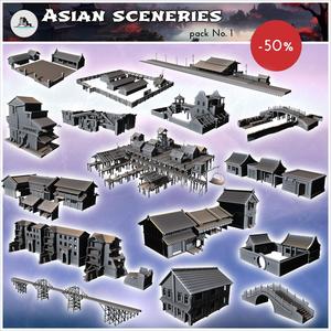 Asian sceneries pack No. 1 - Asian Asia Oriental Angkor Ninja Traditionnal RPG Mini
