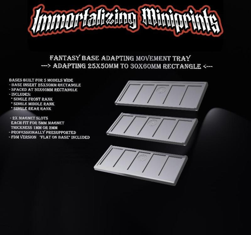 Base Adapting Movement Tray 25x50mm to 30x60mm-5 models wide