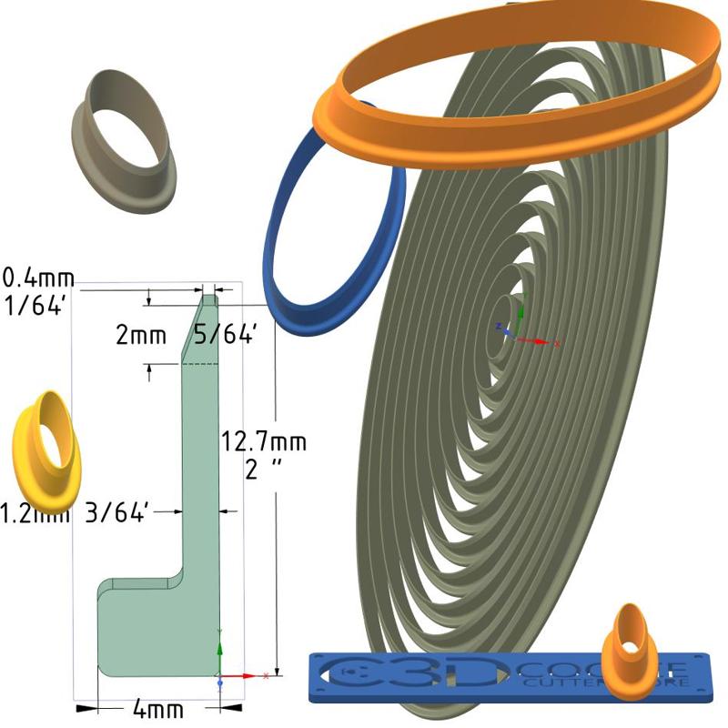 MULTI SIZE ELLIPSE COOKIE CUTTER SET. Ratio 1 to 3