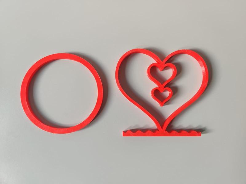 stand with three hearts Valentine's day