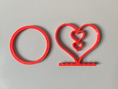 stand with three hearts Valentine's day