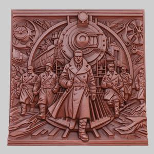 Snowpiercer 3d printer relief medallion obj stl