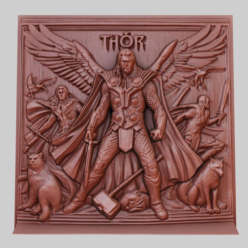 Thor 3d printer relief medallion obj stl