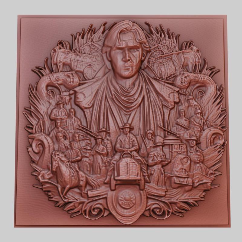 Dune 3d printer relief medallion obj stl