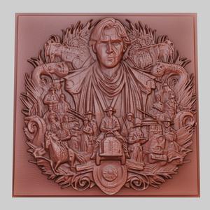 Dune 3d printer relief medallion obj stl