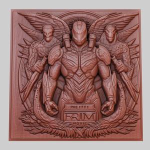 Pacific Rim 3d printer relief medallion obj stl