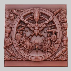 Total Recall 3d printer relief medallion obj stl