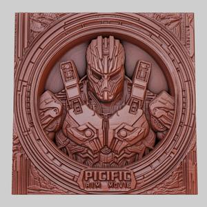 Pacific Rim 3d printer relief medallion obj stl