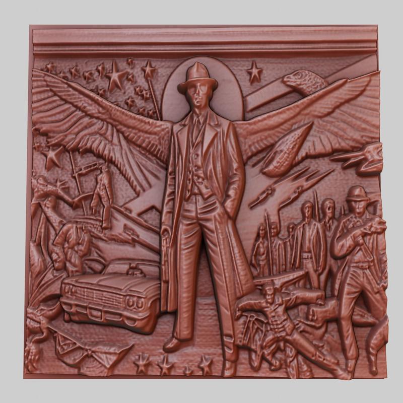 Independence Day 3d printer relief medallion obj stl