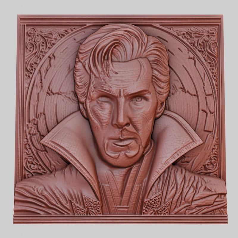 Doctor Strange 3d printer relief medallion obj stl