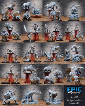 Ice Age Madness Set ‧ DnD Miniature ‧ Tabletop Miniatures ‧ Gaming Monster ‧ 3D Model ‧ RPG ‧ DnDminis ‧ STL FILE