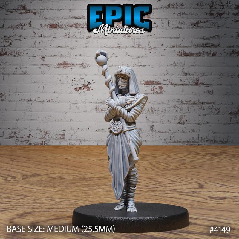 Mummy Warrior Priest ‧ DnD Miniature ‧ Tabletop Miniatures ‧ Gaming Monster ‧ 3D Model ‧ RPG ‧ DnDminis ‧ STL FILE