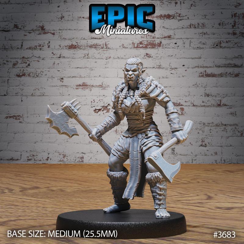Half-Orc Marauder Female ‧ DnD Miniature ‧ Tabletop Miniatures ‧ Gaming Monster ‧ 3D Model ‧ RPG ‧ DnDminis ‧ STL FILE