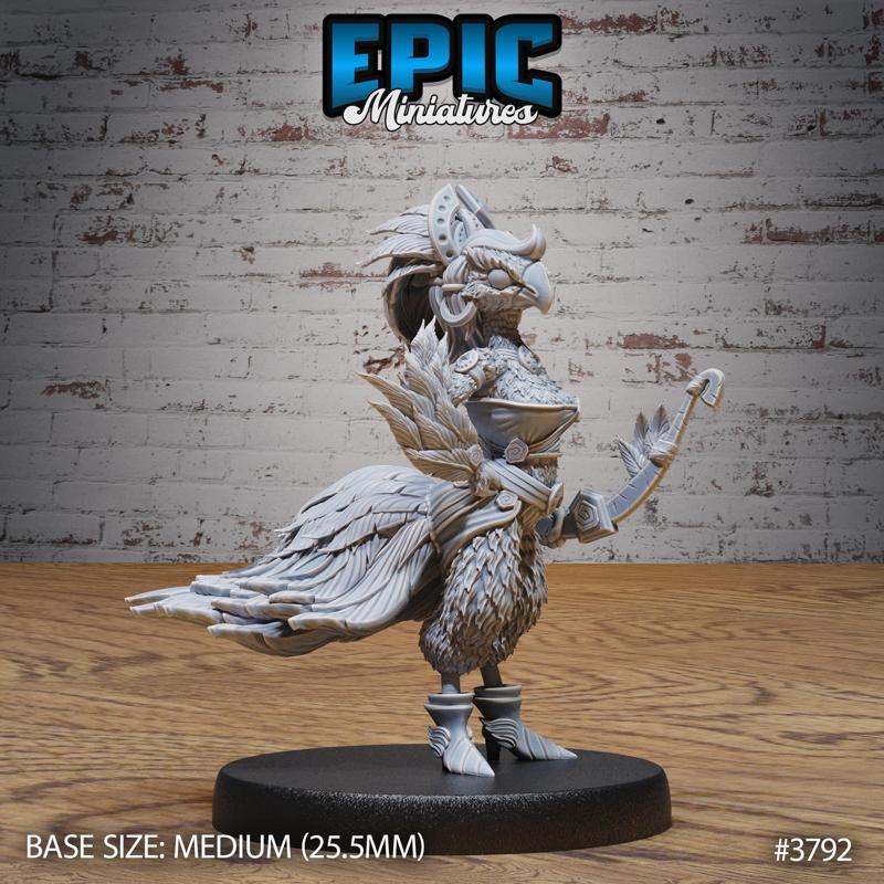 Parrot Bird Folk Female ‧ DnD Miniature ‧ Tabletop Miniatures ‧ Gaming Monster ‧ 3D Model ‧ RPG ‧ DnDminis ‧ STL FILE