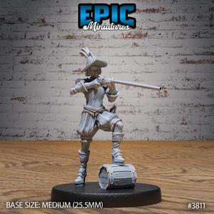 Young Conquistador Female Shooting ‧ DnD Miniature ‧ Tabletop Miniatures ‧ Gaming Monster ‧ 3D Model ‧ RPG ‧ DnDminis ‧ STL FILE