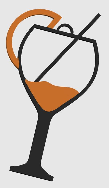 Cocktail Glass w straw