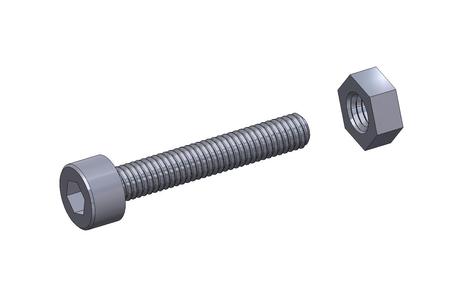 M3 x 18mm bolt DIN 912 VG + M3 nut DIN934 Nut Screw