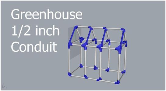 Green House 1/2 inch conduit 3D print corners
