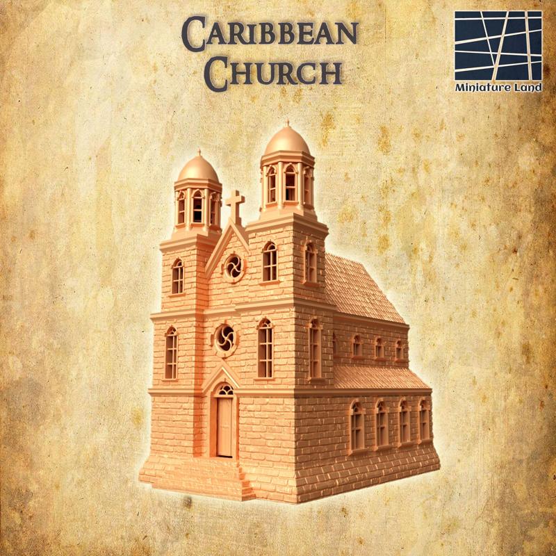 Caribbean Church - Tabletop Terrain - 28 MM