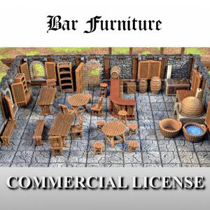 [Commercial License] Bar Furniture STL