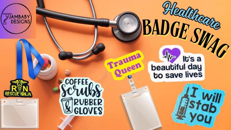 Healthcare Badge Swag!! Lanyard Reel Covers-- GREAT Nurse/EMT Gifts!!