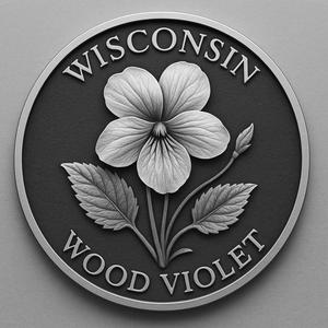 Wisconsin state flower wood violet coin token wall art