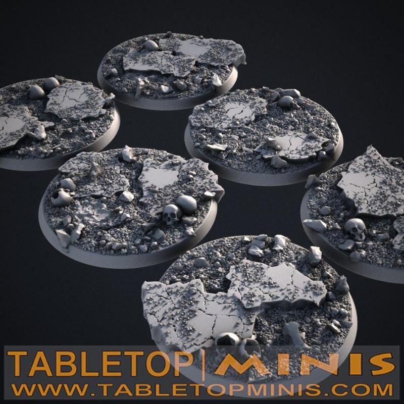 Cracked Earth 65mm Bases