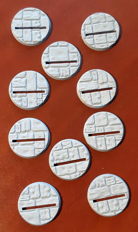 32mm Stonework Textured Bases with Slot