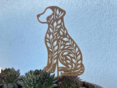 Floral Dog with Flower Stake