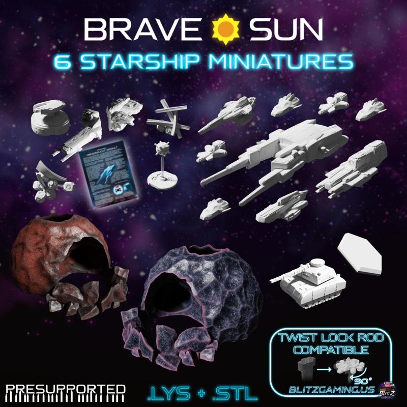 6 Starships + Terrain + Asteroid Dicetowers Bundle