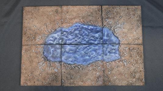 3D Printable Water Terrain | 6" x 6" Tiles | STL Files | Modular Battlefield - Water Pack