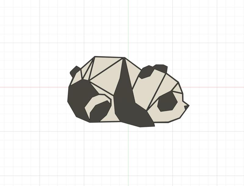 Two-tone geometric panda