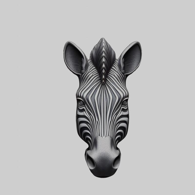 Zebra Animal Head Zebra Animal Medallion for CNC Router Laser & 3D Printer