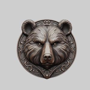 Bear Animal Head Bear Animal Medallion for CNC Router Laser & 3D Printer