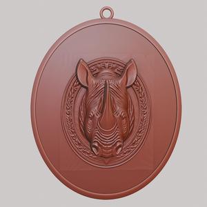 Rhino Animal Necklace Rhino Animal Pendant for CNC Router Laser & 3D Printer