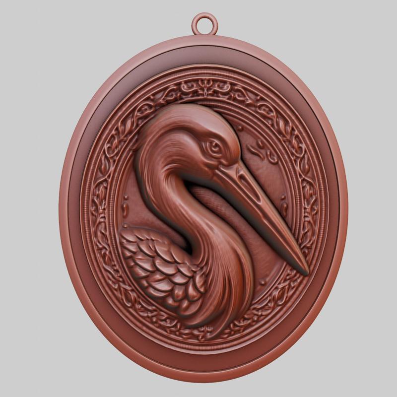 Stork Animal Pendant Stork Animal Necklace for CNC Router Laser & 3D Printer
