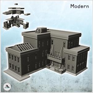 Large brick administration building with wide terrace (5) - Cold Era Modern Warfare Conflict World War 3