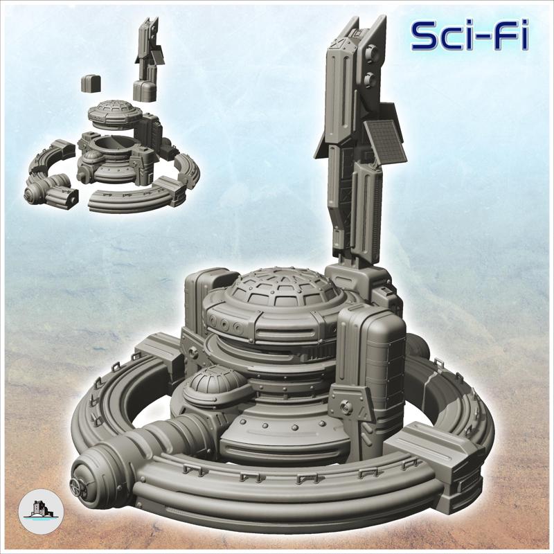 Large circular base with tower and dome (12) - Future Sci-Fi SF Infinity Terrain Tabletop Scifi
