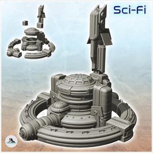 Large circular base with tower and dome (12) - Future Sci-Fi SF Infinity Terrain Tabletop Scifi