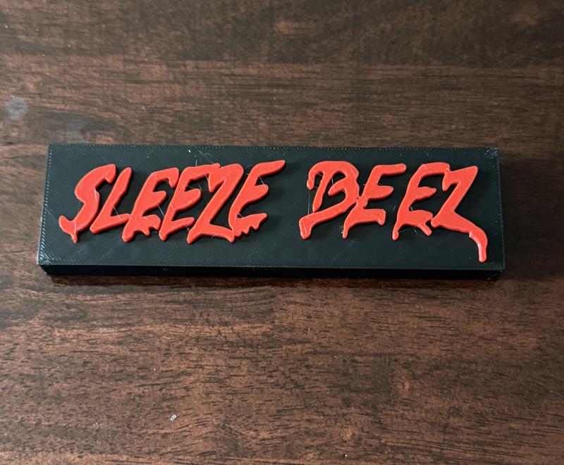 Sleeze Beez 80's Band Sign