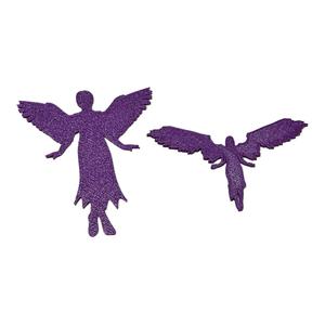 2 Angel Silhouettes 2D Wall Art STL & SVG Winged People