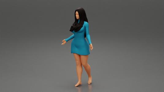 beautiful woman in Turtle neck dress