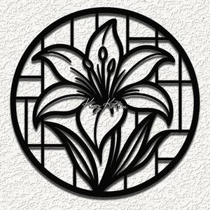 lily flower glass wall art home decor