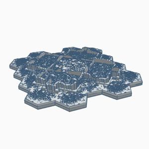 Modern Destroyed Luxury Apartment Tower with Hex Base MDHB030