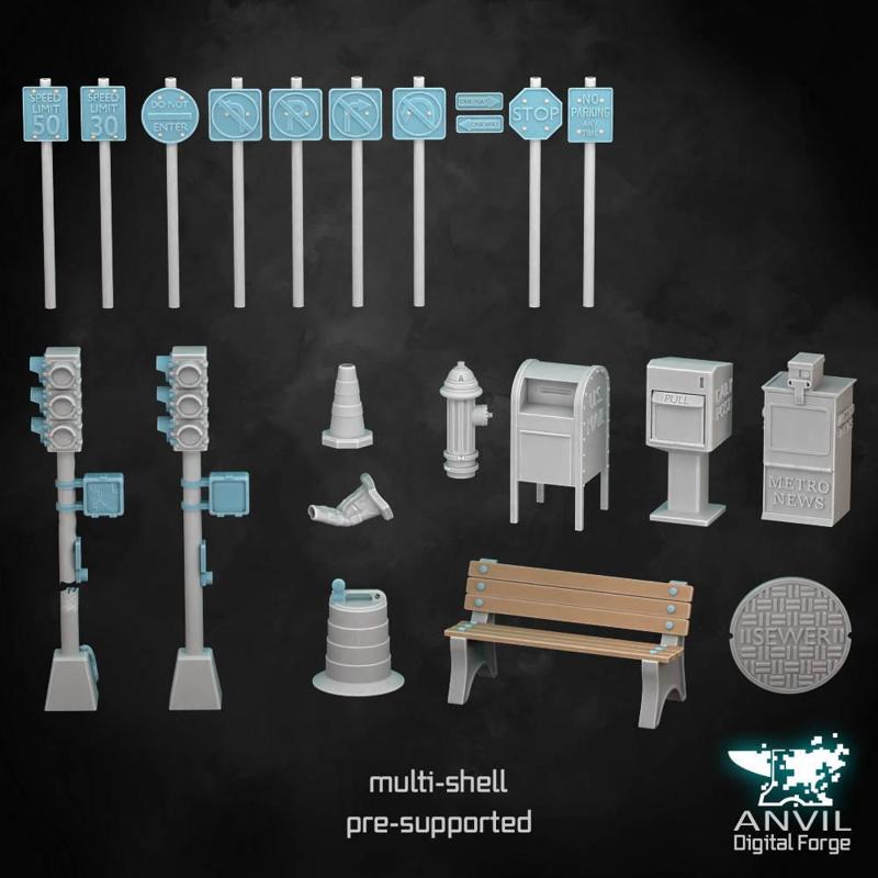 Modern Urban Road Scatter Terrain - Anvil Digital