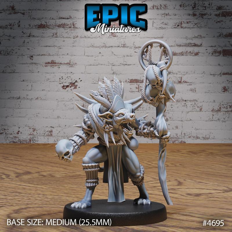 Gnoll Tribe Shaman ‧ DnD Miniature ‧ Tabletop Miniatures ‧ Gaming Monster ‧ 3D Model ‧ RPG ‧ DnDminis ‧ STL FILE
