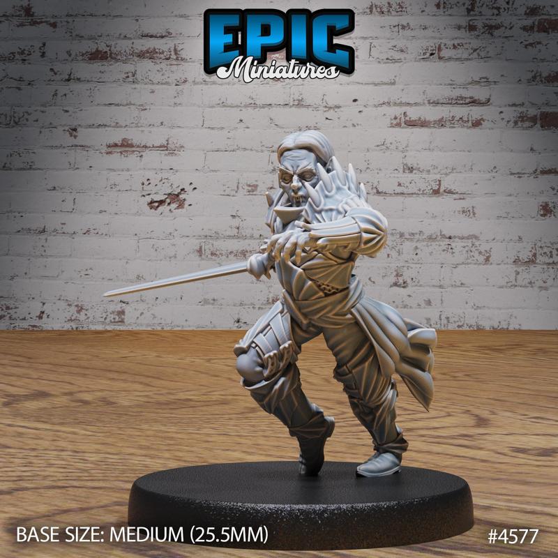 Vampire Army Warrior ‧ DnD Miniature ‧ Tabletop Miniatures ‧ Gaming Monster ‧ 3D Model ‧ RPG ‧ DnDminis ‧ STL FILE