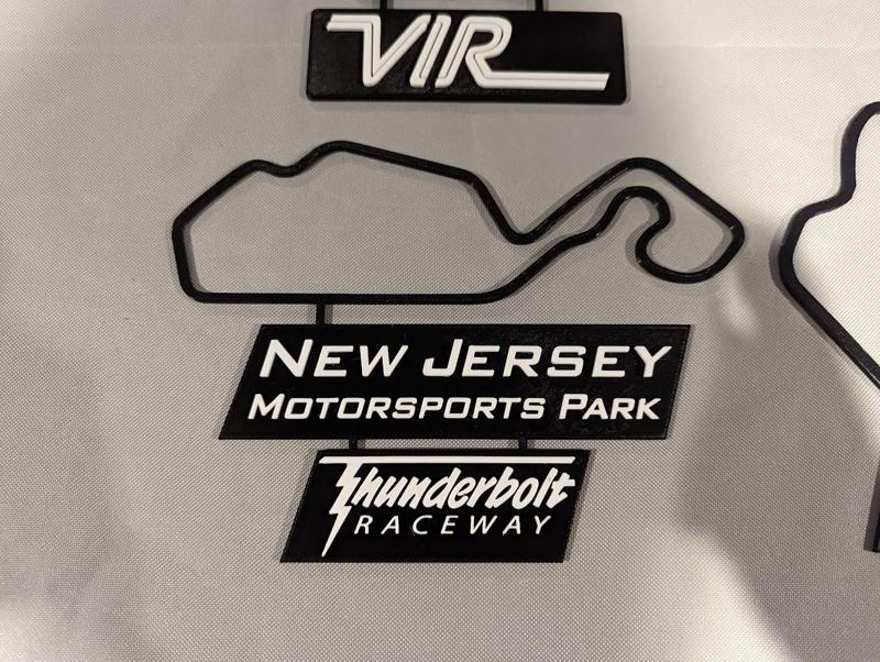 New Jersey Park Thunderbolt Track Map with Nameplate Wall Art