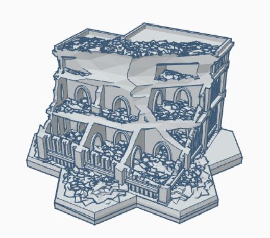 Gothic Ruined Building with Hex Base 69 GRHB069